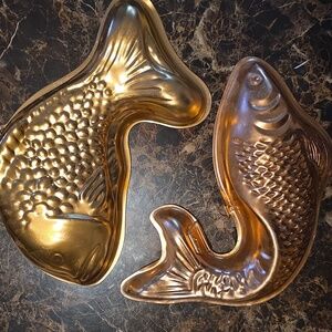 Vintage Copper Fish Molds - Kitchen Decor